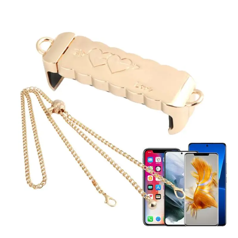 Crossbody Phone Lanyard Adjustable Metal Universal Cell Phone Strap Wear-Resistant Phone Strap For Commuting Portable Phone