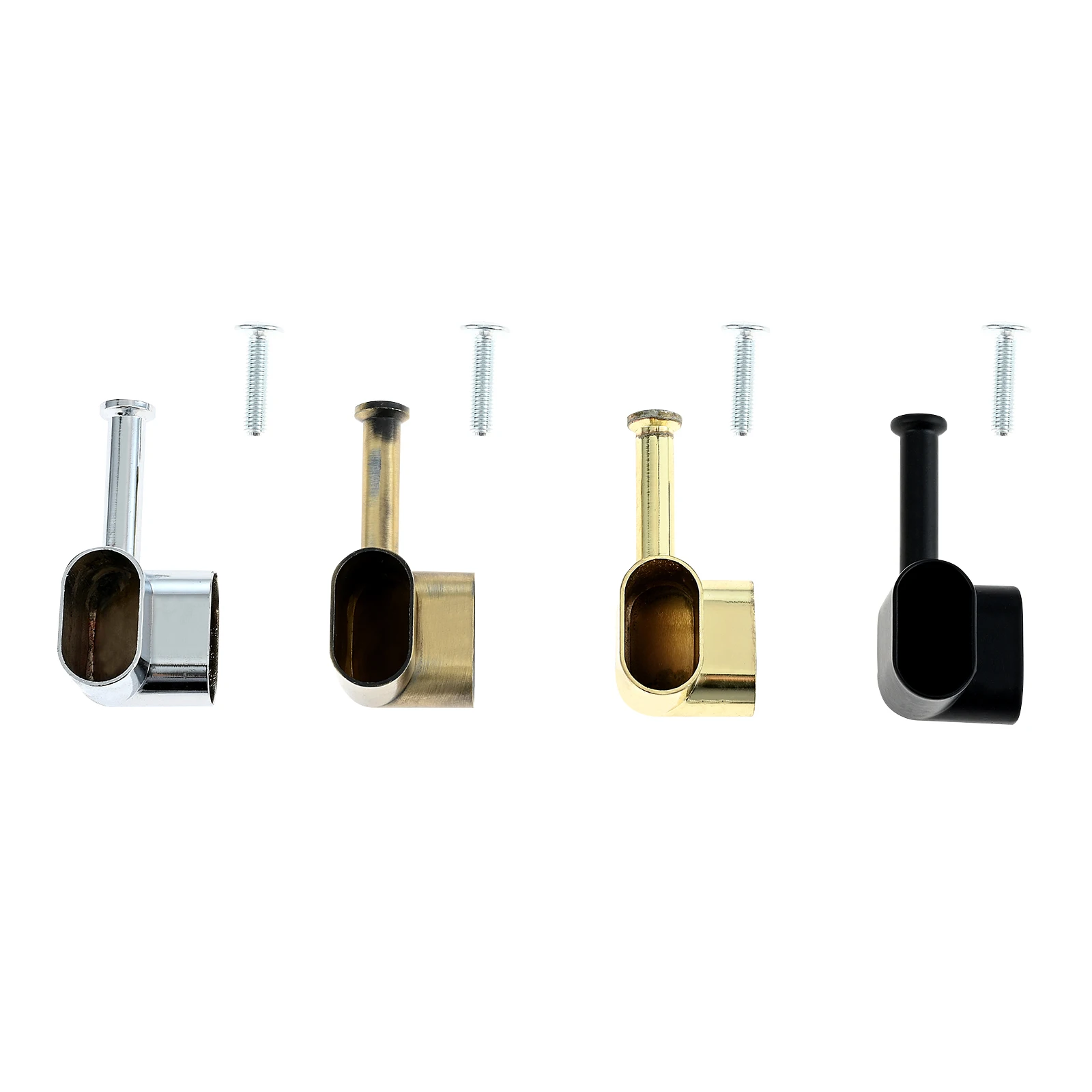 2 قطعة قضيب الخزانة دعم مع 4 مسامير مصقول الكروم/البرونزية/الذهب/الأسود مناسبة لتثبيت قضيب تجفيف الملابس