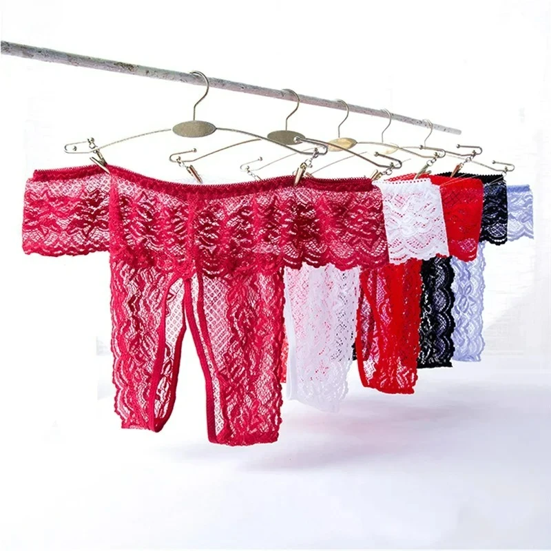 

XL XXL XXXL плюс размер нижнее белье с открытой промежностью женские сексуальные трусики с вырезами прозрачные кружевные стринги для секса ночное белье