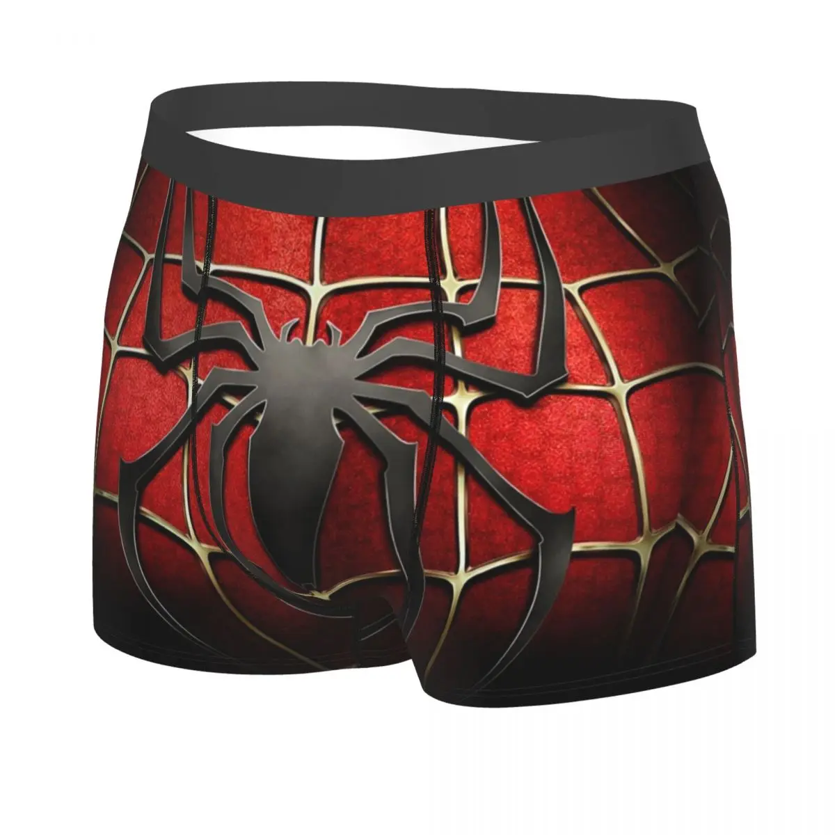 Custom Novelty Spider Red Web Boxers Shorts Panties Men's Underpants Comfortable Briefs Underwear