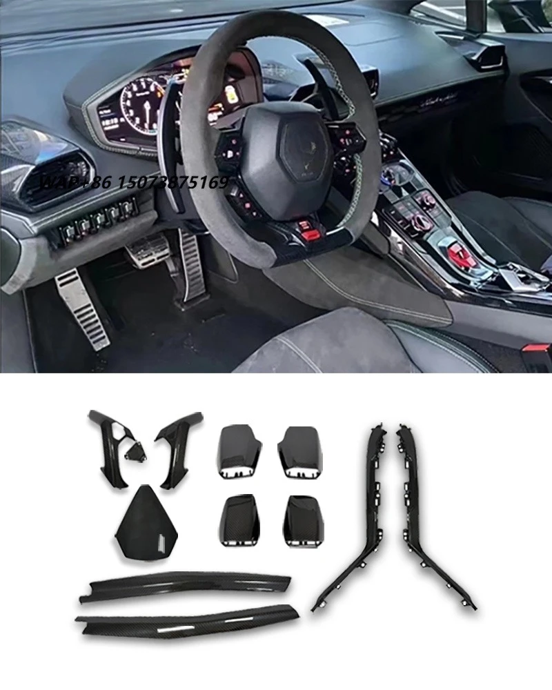 Luxury High Quality Carbon Black Dry-Style Dashboard and Interior Kit for Huracan LP580/LP610/LP640