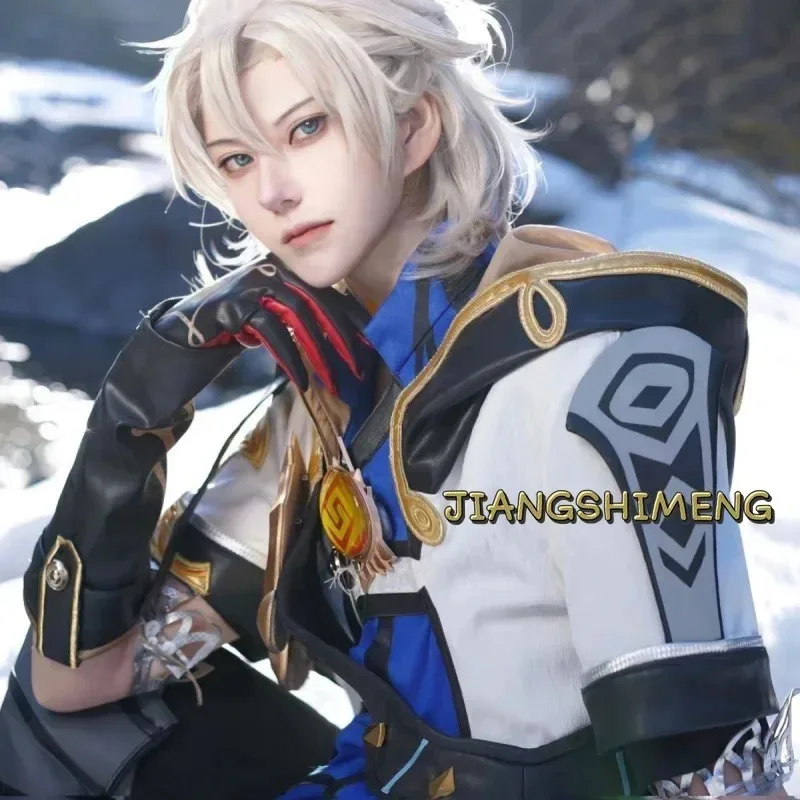 

Candy 2025Game Genshin Impact для взрослых, карнавальный костюм, роскошные костюмы, униформа Ordo Favonius, перчатки, носки, парик, Albedo Ou