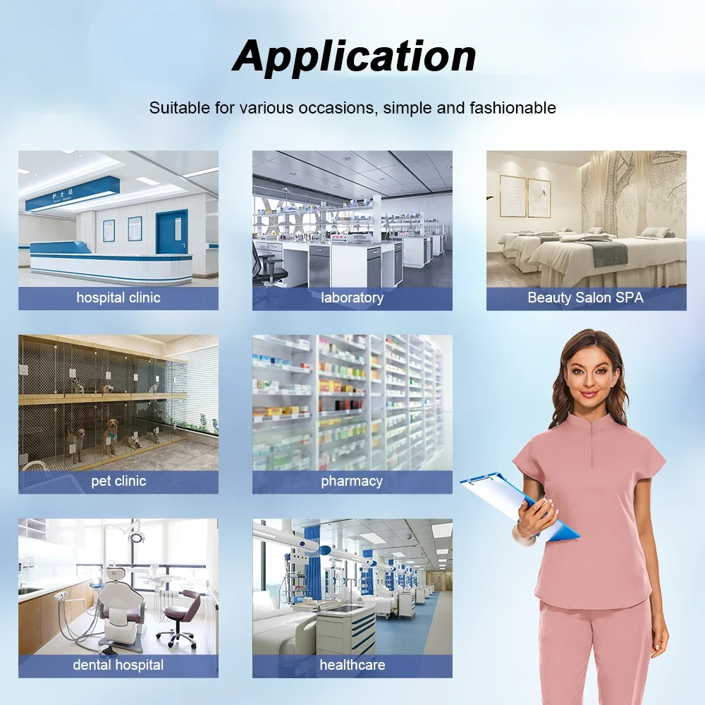 Unisex Medical Nursing Jogging Scrub Sets, Sala de cirurgia Uniforme cirúrgico, Cuidados de saúde Enfermeiros Trabalho Desgaste, Mulheres Hospital Acessórios