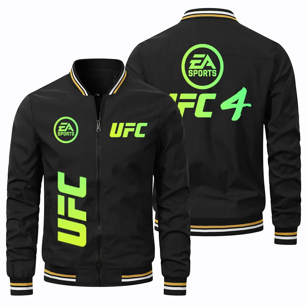 

Мужская мотоциклетная куртка 2025 года, мужская летная куртка с принтом UFC, спортивная куртка на молнии, модная уличная мужская куртка с v-образным вырезом