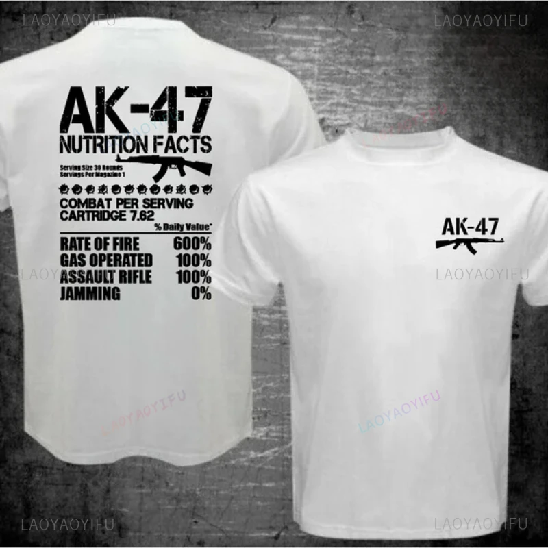 تي شيرت مطبوع كالاش-كالاشنيكوف للرجال والنساء ، قميص قطن أسود ، سلاح رائع ، الصيف ، ذكر ، أو توي