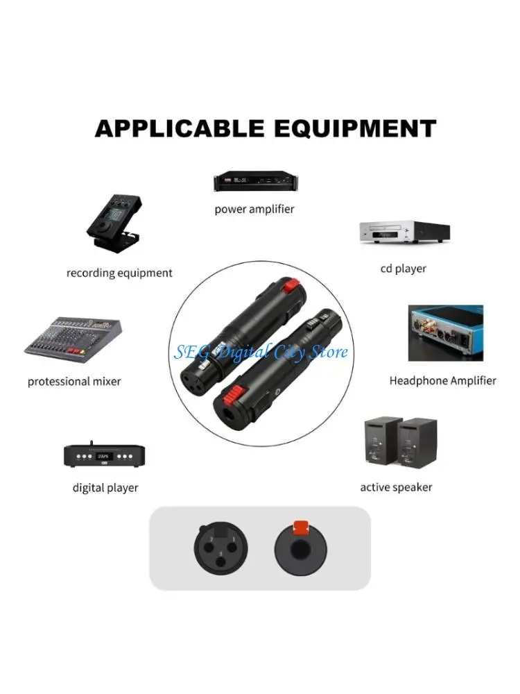 

U75B XLR Female to 1/4inch 6.35mm Adapter Balanced XLR to Quarter 6.35mm Female