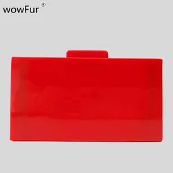 Solid Orange Acrylic Purse Brand Luxury Woman Wedding Evening Bag Trendy Party Beach Female Mini small Box Clutch Handbag Wallet