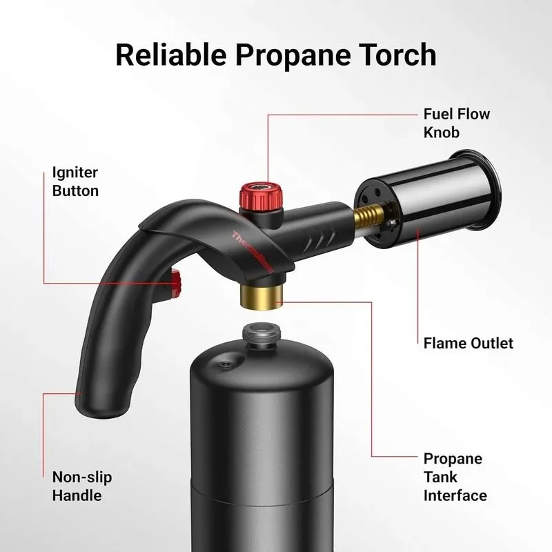 ThermoMaven Powerful Propane Torch, Kitchen Cooking Torch, Flamethrower Torch Lighter, Charcoal Starter, Adjustable