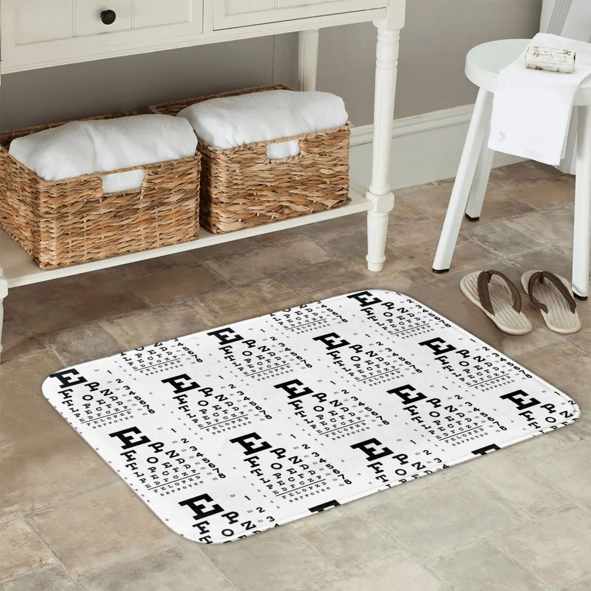 Glasses With Eye Test Chart Non-slip Doormat Floor Mat Durable Carpet Rug for Kitchen Entrance Bathroom Living room Footpad Mats