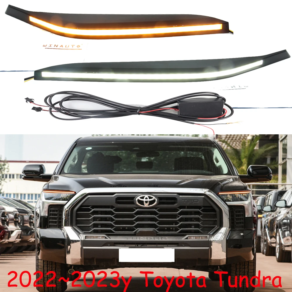 

car accessories bumper headlight for Toyota Sequoia daytime light 2022~2023y LED for Toyota Tundra headlamp Fog light