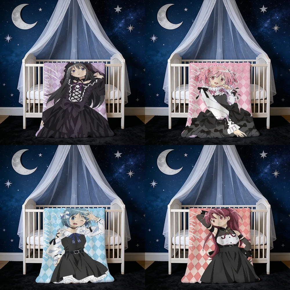 Anime Puella Magi Madoka Magica Blanket Blanket for Home Bedroom Bed Sofa Picnic Travel Office Cover Blanket Kids