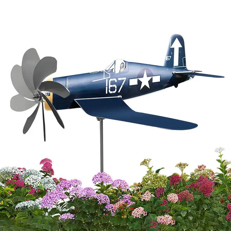 

Airplane Wind Spinner Garden Decoration Airplane Windmill Wind Powered Weatherproof Garden Art Wind Catchers For Balcony Garden