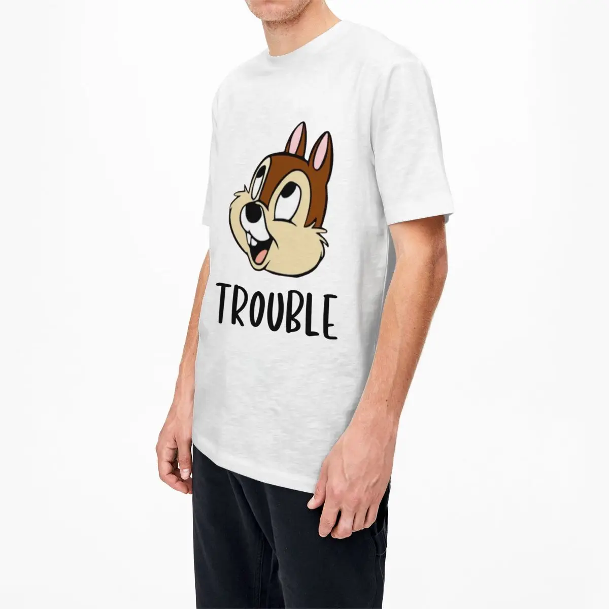 Harajuku T-Shirt Chip And Dale Cotton T Shirts Trouble Trending Tee Shirt for Man Summer Y2K Fun Custom Logo Short Sleeve Tops