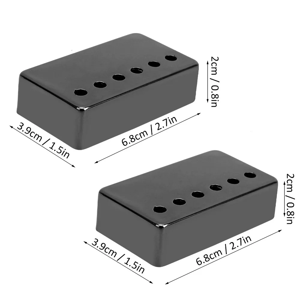 2 قطعة غطاء لاقط الجيتار النحاسي ​ 50 مم/52 مم ​ تباعد القطب ​ يغطي لاقط هامبوكر ​ أسود/ذهبي/فضي ​ يغطي لاقط جسر الرقبة