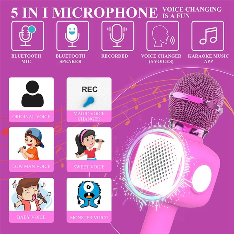 FFYY-Karaoke микрофон Bluetooth беспроводной профессиональный пение машина шумоподавление для дома КТВ вечерние подарок для детей