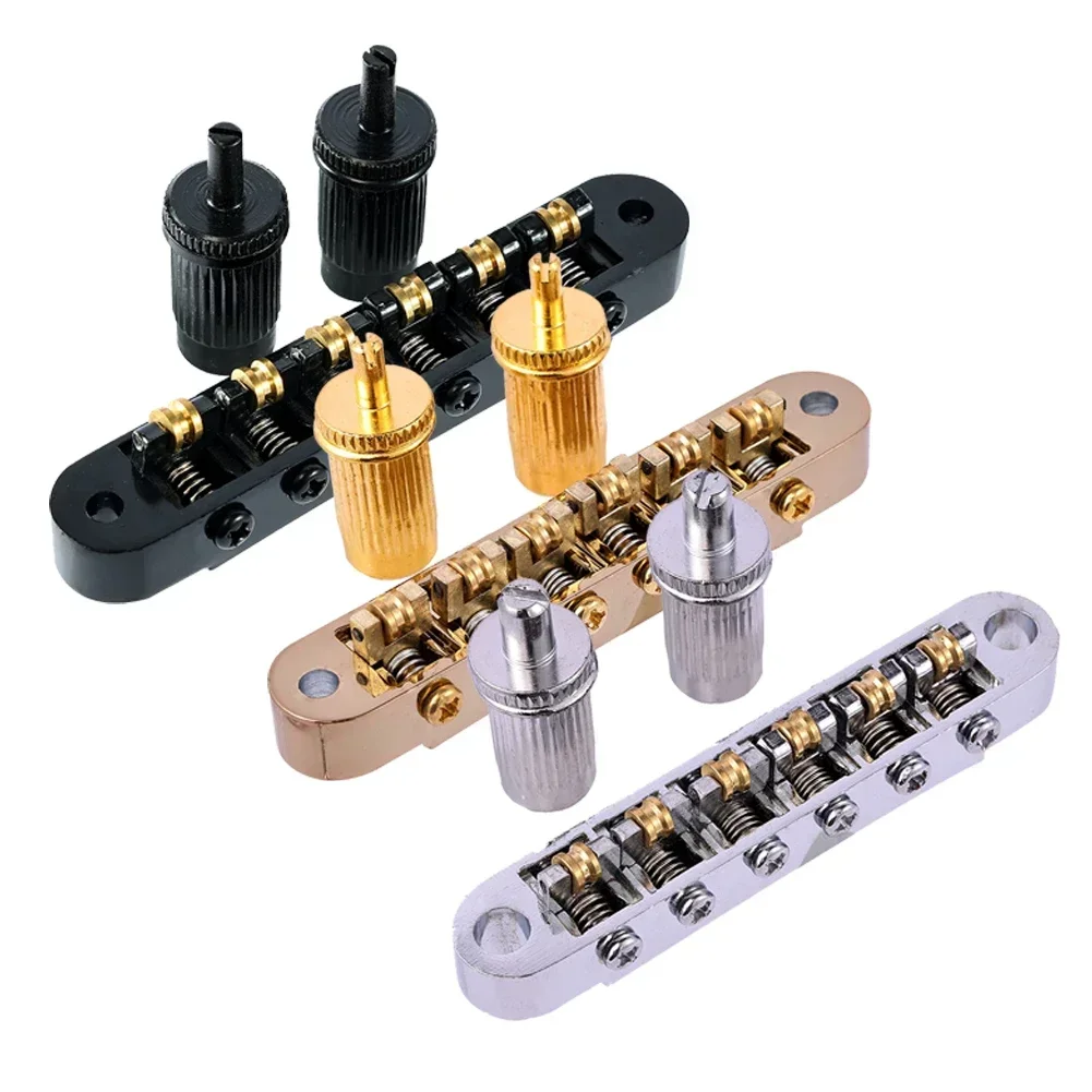 Adjustable Roller Saddle Tune-O-Matic Guitar Bridge For Epi LP Electric Guitars Copper Roller Saddle Musical Instrument Parts