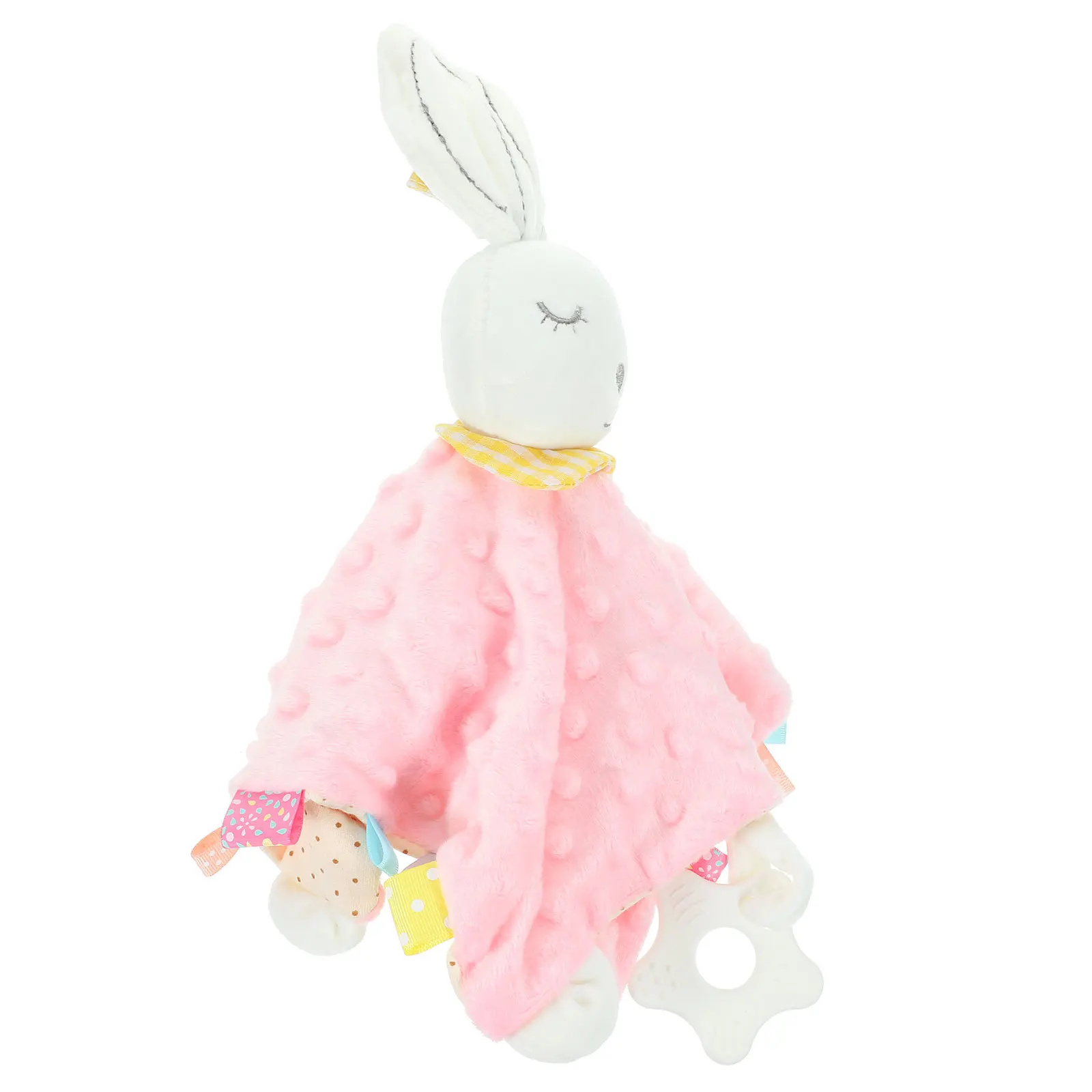 1 Stuks Konijn Gevulde Veiligheidsdeken Baby Rustgevende Zintuiglijke Tag Deken Baby Trooster Satijnen Lint Randen Fijne Motoriek