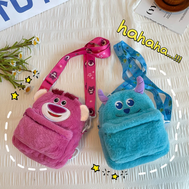 Disney Toy Story Lotso Shoulder Bag Monsters, Inc. James P. Sullivan Cosplay Plush Kawaii Bags Crossbody Bag Girly Heart Handbag