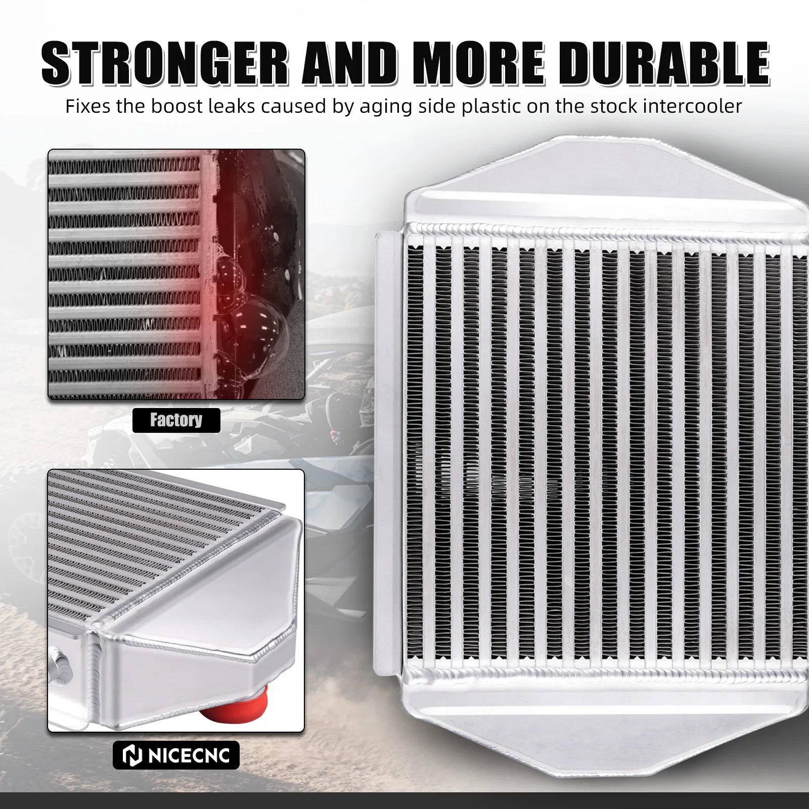 NICECNC For Can-Am Maverick X3 Turbo 2017-2019 Replaces 707800782 Aluminum Intercooler Upgrade UTV High Performance Cooling Part - view 5