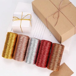 1Roll 100M Gold Wire Woven Rope Crafts Handmade Rope Ribbon Gift Packaging Retro Thread Rope DIY Sewing Home Party Decoration