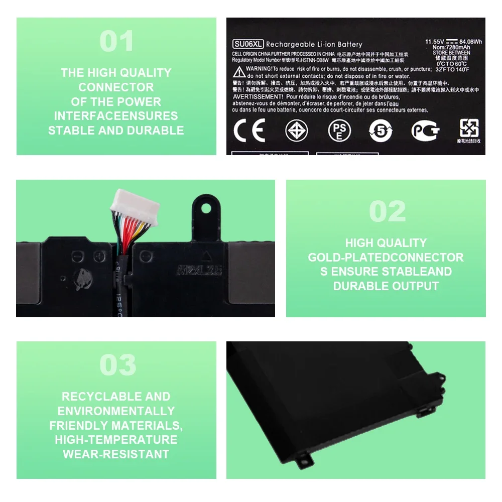 بطارية كمبيوتر محمول SU06XL ل HP Spectre X360 15-DF000 DF0000NR DF1040NR DF0013DX L29048-271/TPN-Q213 HSTNN-DB8W L29184-005