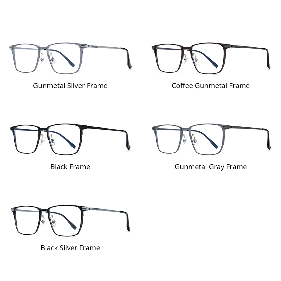 NIANZHEN النظارات الطبية التقدمية قصر النظر اللونية عدسة بصرية النظارات الرجال الألومنيوم مربع النظارات الإطار 28538 #6