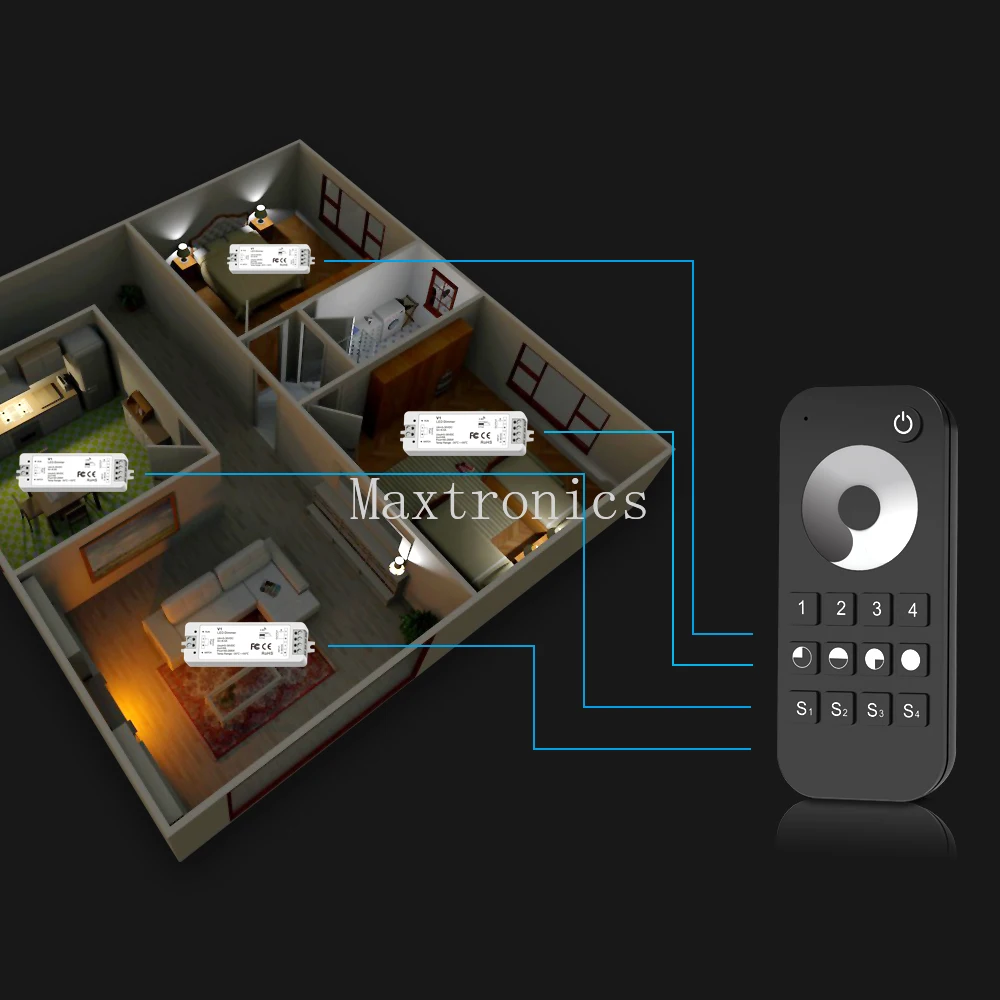 DC5-24V 8A PWM Wireless LED Dimmer V1 Controller Interruttore/Touch RF Remote per Singolo Colore COB 5050 3528 Dimmerabile HA CONDOTTO LA Luce di Striscia