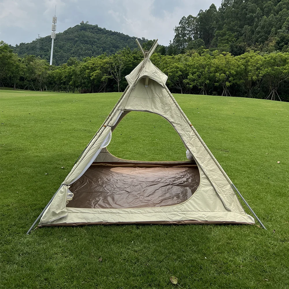 Outdoor autumn and winter camping, camping, thickened, cotton, camp, pyramid tent