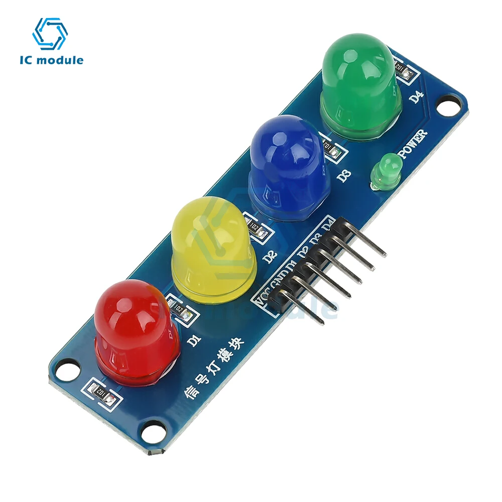 Traffic Light LED Display Module Onboard Red Yellow Green Blue LED for Making Traffic Light System Model