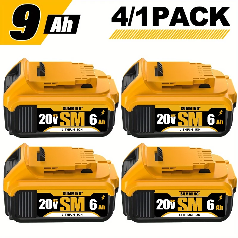 

20V 9000mAh Lithium-ion Replacement Battery, Compatible with Dewalt DCB200 DCB201 DCB206 DCB210 DCB203, for Cordless Power Tools