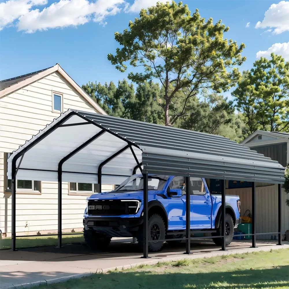 Carport, Heavy Duty Metal Carport Canopy with Galvanized Steel Roof and Frame,Carport Upgraded Extra Large Garag