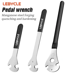 LEBYCLE Bike Pedal Wrench Extra Long Handle Sturdy Durable Cycling Pedal Spanner Install 15mm Tool Bicycle Accessories