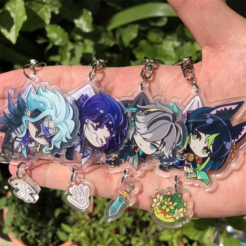 

Genshin Impact Nilou Yae Miko Kaedehara Kazuha Xiao Barbatos Keychain Accessories Anime Key Chain Pendant Cartoon Badge