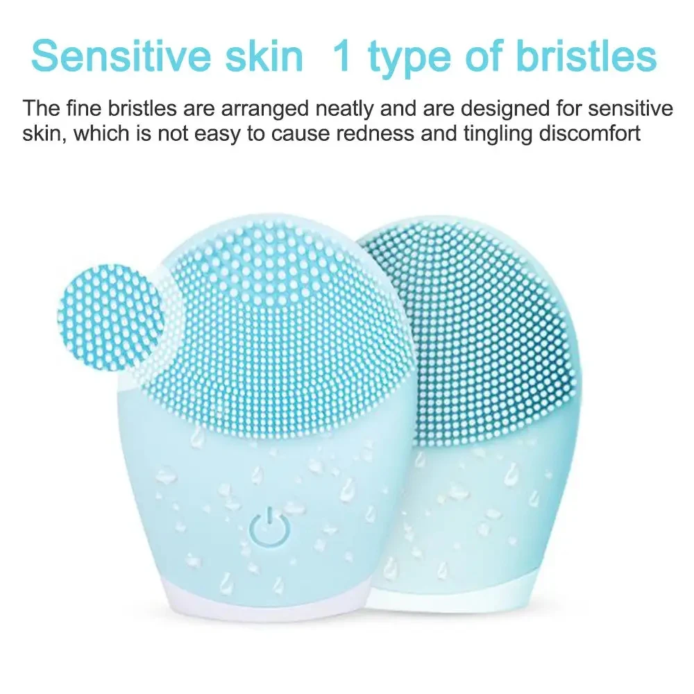 Electric Silicone Facial Cleanser Massager Skincare Massage Tool Beauty Machine Vibration Cleaning Of Pores Self Provided Batter
