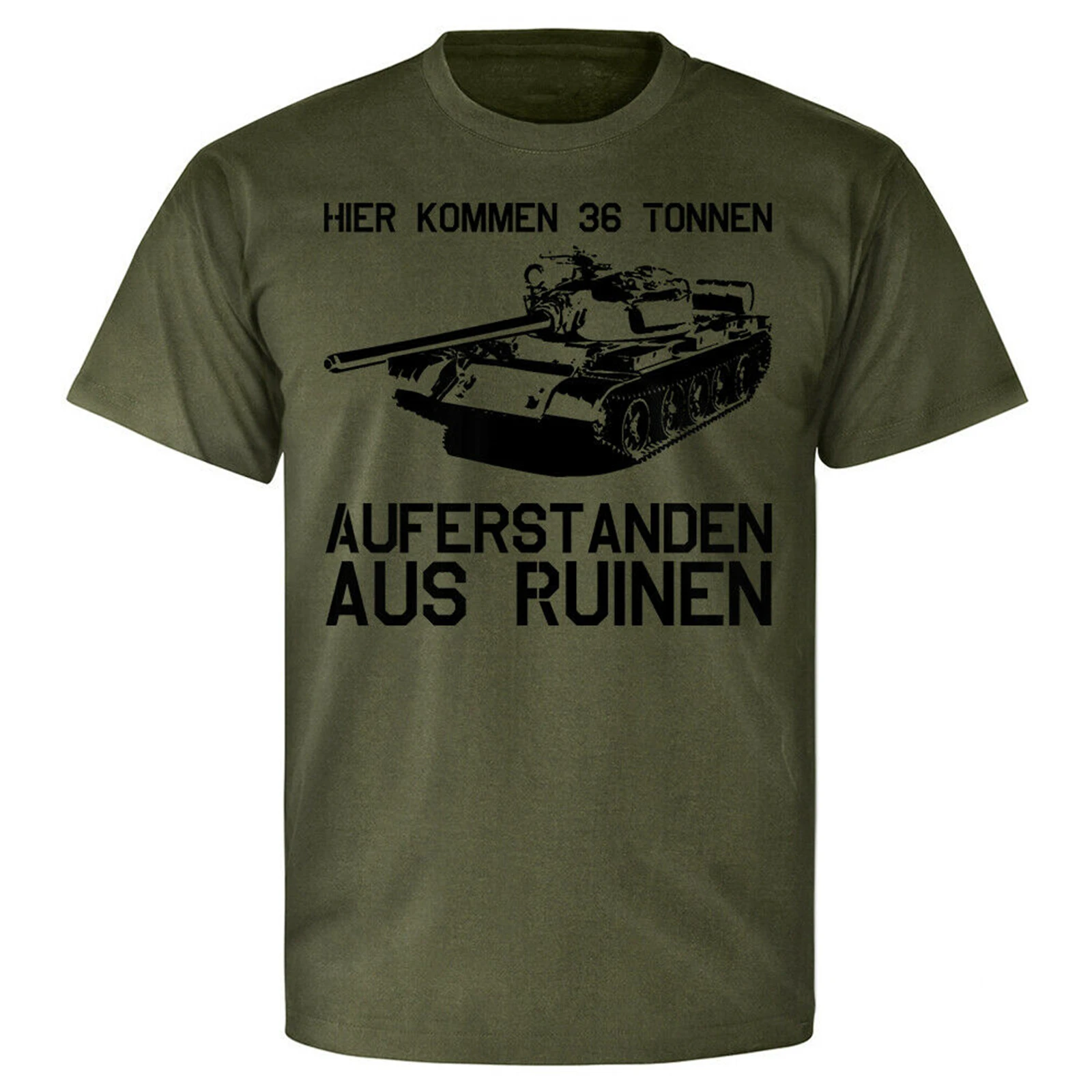 NVA Hier Kommen 36t Auferstanden Aus Ruinen T55 DDR Panzer - T Shirt Men\'s 100% Cotton Casual T-shirts Loose Top Size S-3XL