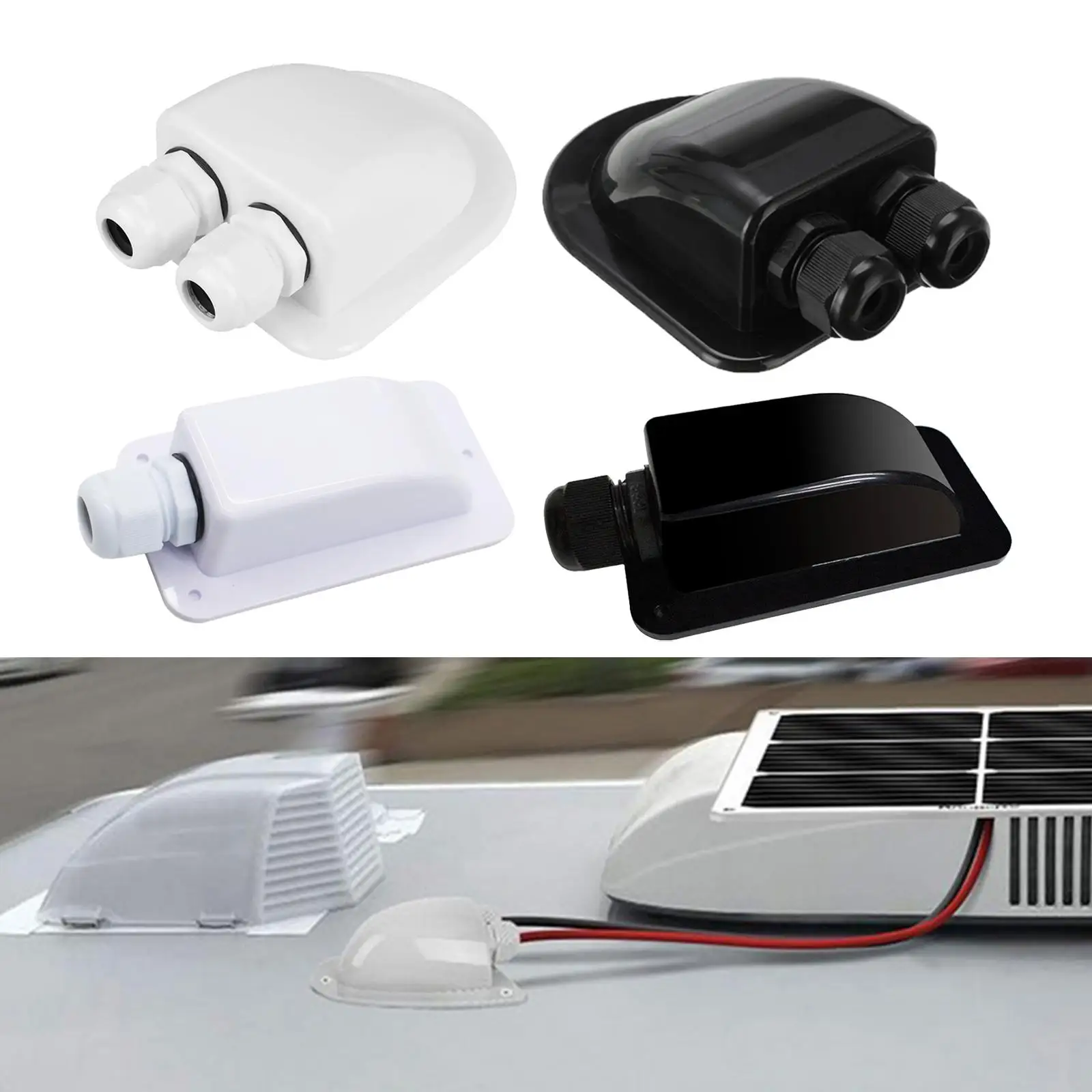 

Roof Solar Panel Double/Single Cable Entry Gland Junction Box Motorhome Camper