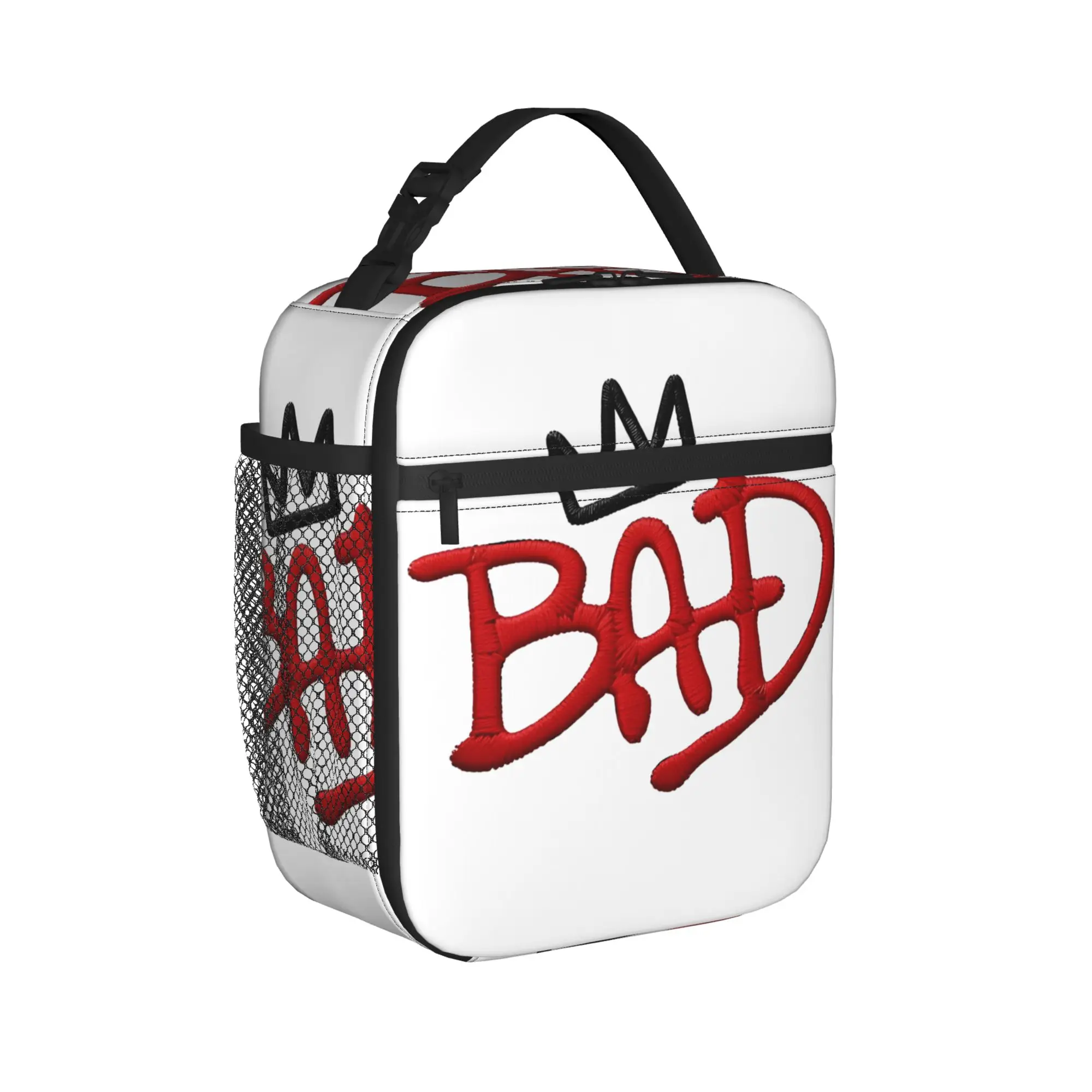 MJ king of pop BAD Insulated Lunch Bags High Capacity Reusable Thermal Bag Lunch Box Tote Work  Outdoor Girl Boy
