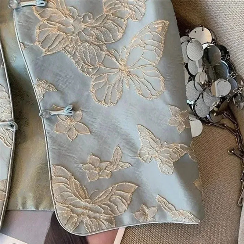Butterfly Embroidery Sleeveless Jacket 5