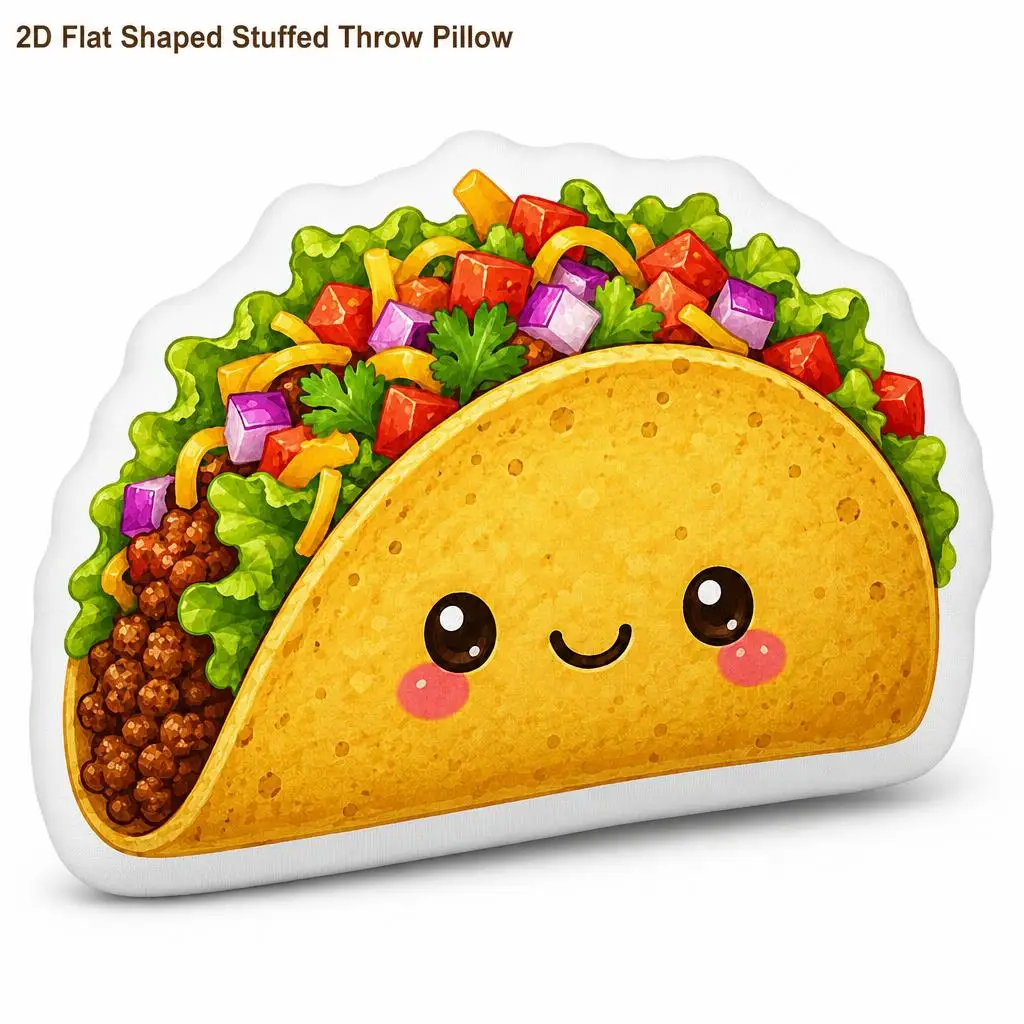 Cute Taco Kawaii Mexican Food Lettuce Tomato Plush Pillow Cushion Irregular Stuffed Throw Pillow Home Decor Gift Sofa Bed