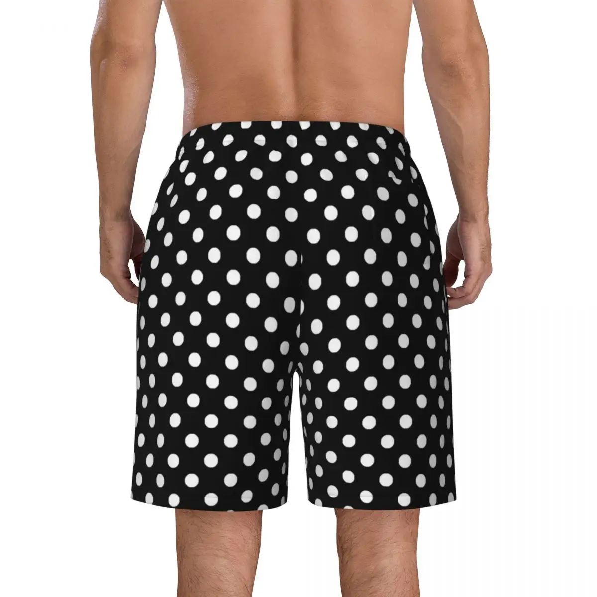 Preto branco bolinhas board shorts verão clássico manchas esportivas board calças curtas dos homens respirável havaí design praia troncos