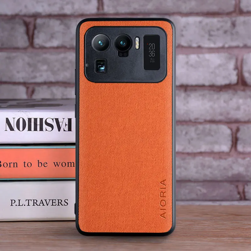 Luxury Textile Leather Case for Xiaomi mi 11 Ultra Soft TPU with Hard PC 3in1 material protection cover