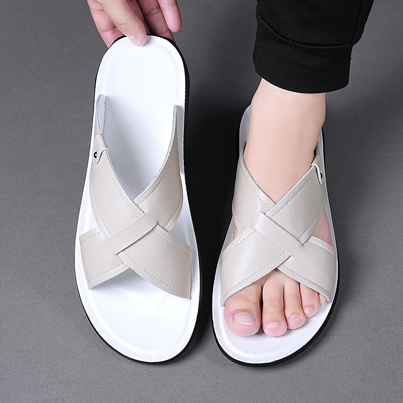Summer Men's Slippers Fashionable Comfortable Anti-Slip Beach Shoes Outdoor Sandals-2508
