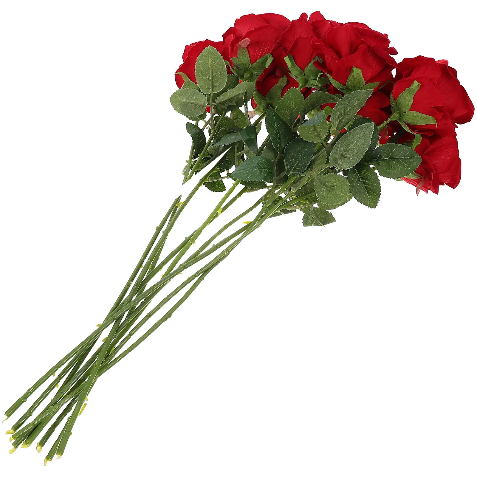 

Red Cloth Roses Artificial Flower Iron Stem Home Wedding Decor Simulation Faux Rose Long Lasting Craft Decoration Living