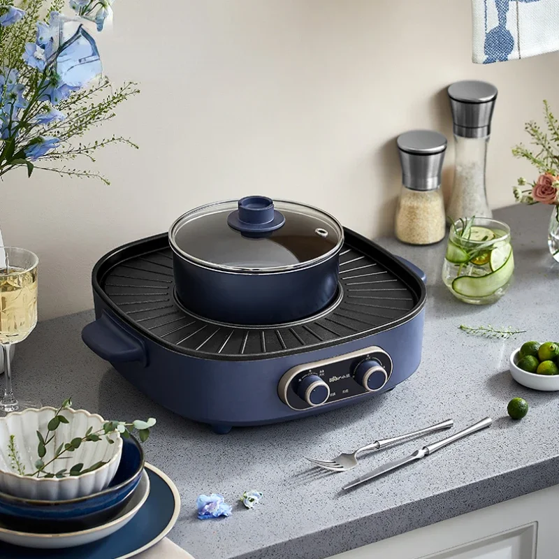 Electric Oven, Hot Pot, Steaming and Baking,Indoor Home Barbecue,Dual-Purpose Barbecue, Korean Style Frying and Baking