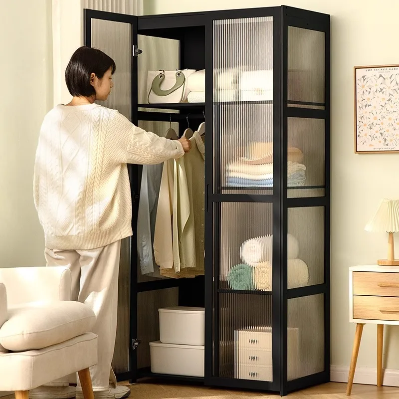 Cheap Bedrooms Wardrobe Minimalist Home Overall Simple Hanging Area Wardrobe Economical Non-solid Wood Furniture Schrank JTW