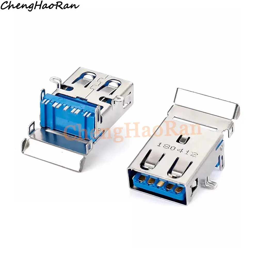 1 шт. USB 3,0 USB-3.0-AF тип порта гнездовой разъем для пайки разъем SMT для USB-интерфейса разъем 90 градусов