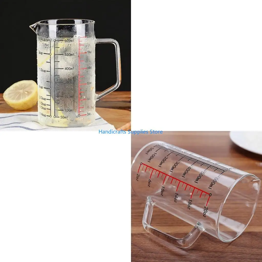 R1WA 500Ml Kitchen Measuring Cup Shatterproof Borosilicate Glass Essential Equipments