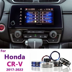 For Honda CRV CR-V 2017 2018 2019-2021 2022 Air Condition Switch Knob Cover Sound Knob Cover Audio Knob Trim Ring Accessories