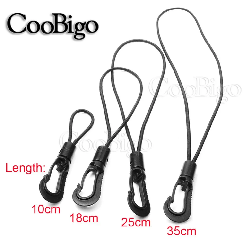 5pcs Elastic Shock Cord Loops Bungee Tied Tether Rope Plastic Snap Hooks for Outdoor Kayak Canoe Strap Rowing Boats Accessories