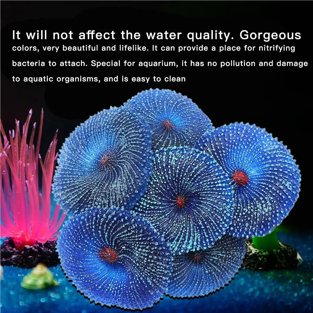 Aquarium Artificial Coral Fish Tank Landscape Decoration Plant Simulation Vivid Soft Coral Ornament Bathtub Decorative Ornaments